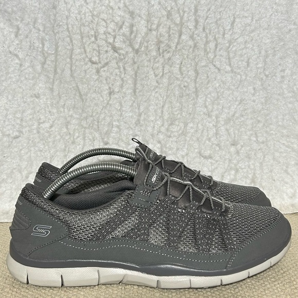 Skechers Shoes - Skechers Womens Grey Gratis Strolling Lightweight Casual Sneakers Shoes SZ US 9